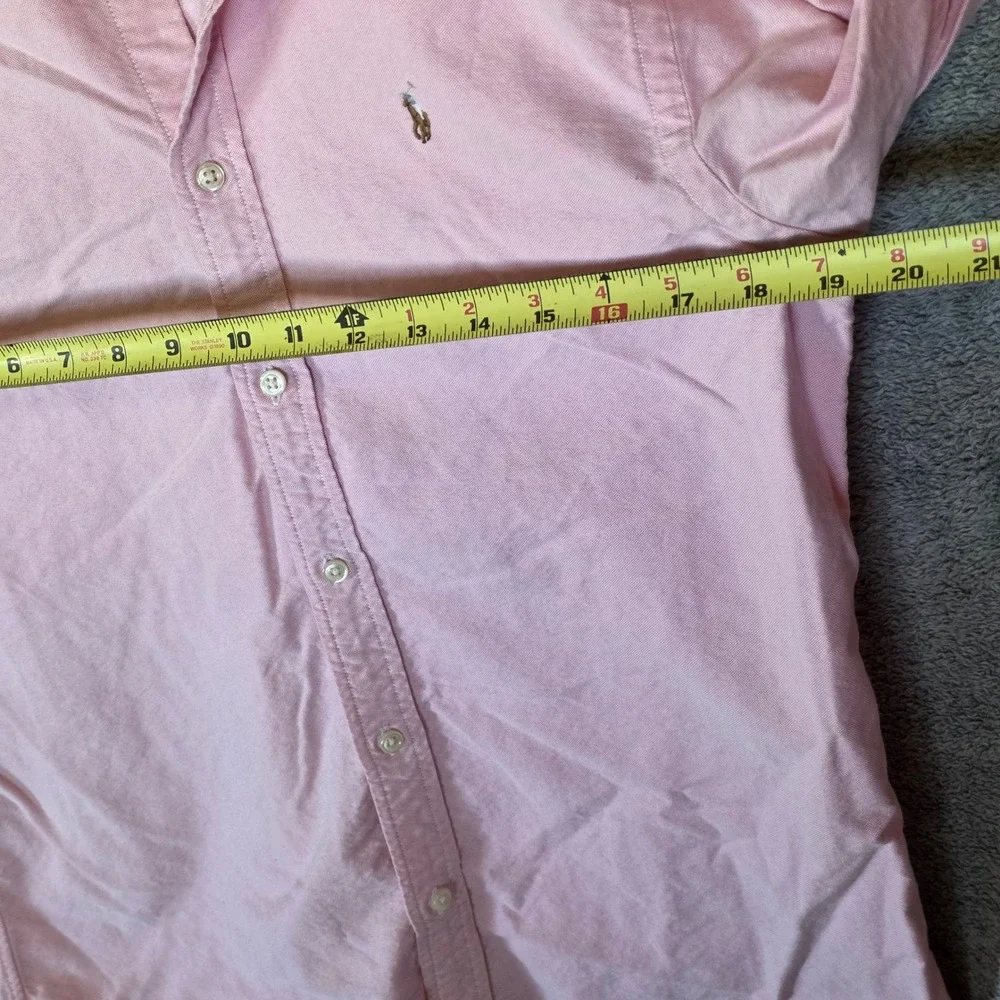 Ralph Lauren Mens Pink Cotton Oxford Long Sleeve Button Down Shirt Size 20
